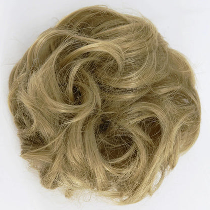 Azqueen Synthetic Messy Bun Chignon – Gray Brown Hair Bun Pad with Elastic Rope & Rubber Band Hair Extensions