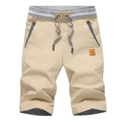 Men’s 2024 Summer Cotton Shorts – Casual Boardshorts with Drawstring Elastic Waist Beach Bermuda