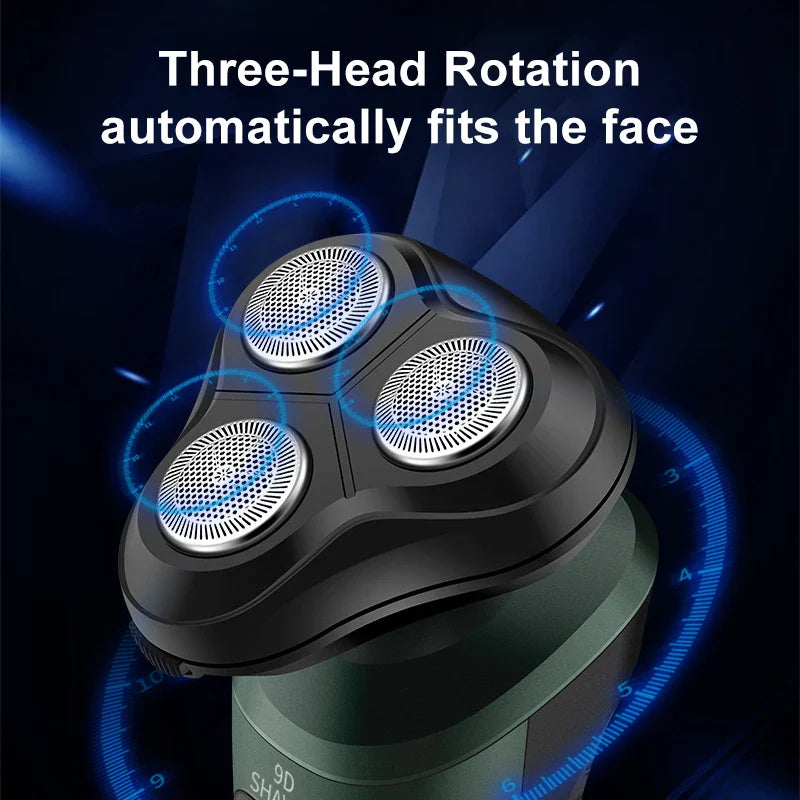 New 9D Electric Shaver – USB Rechargeable High-Power Full-Body Beard Razor for Car and Home