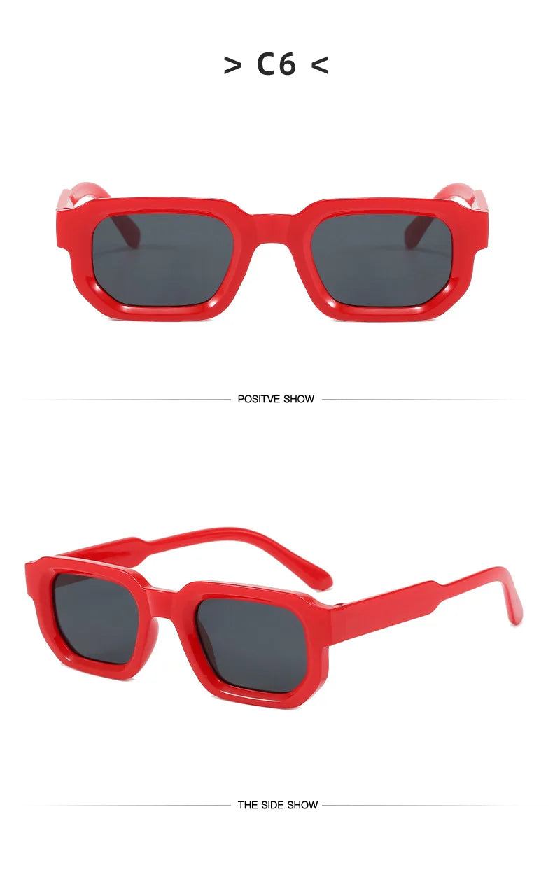 Vintage Rectangle Sunglasses for Men & Women – Retro UV400 Luxury Brand Design Eyewear