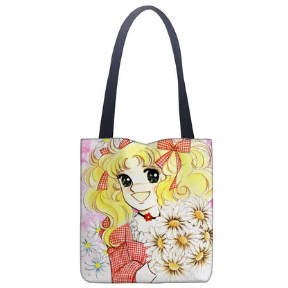Cartoon Candy Handbag - Women’s Casual Linen Totes, Underarm Top Handle Bag, Shopping & Travel Tote