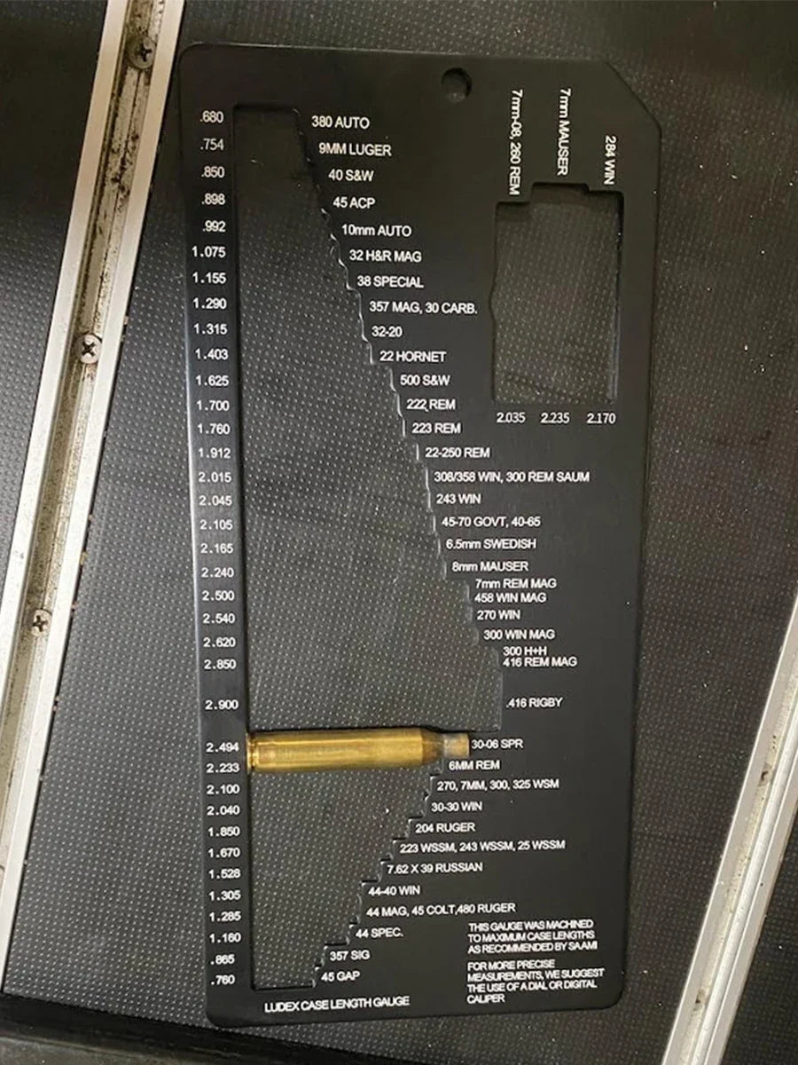 Ammo Case Length Gauge - Cartridge Case Measurement Tool for Brass Reloading