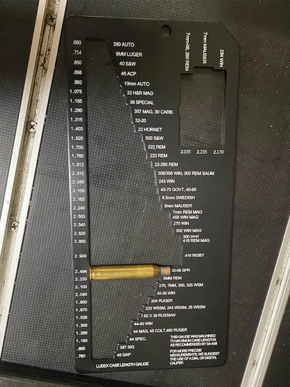 Ammo Case Length Gauge - Cartridge Case Measurement Tool for Brass Reloading