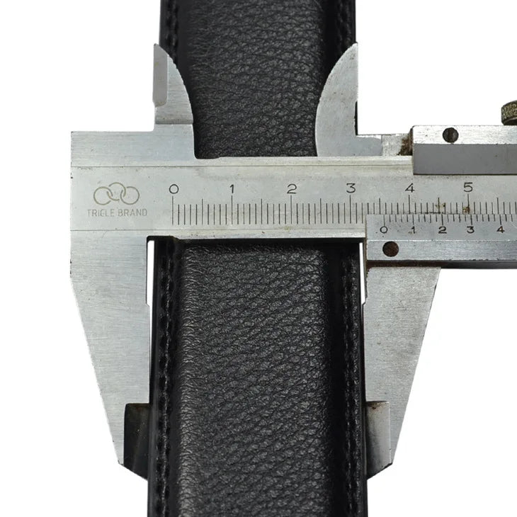 Genuine Leather Men's Click Belt – Luxury Designer Automatic Buckle for Jeans, High-Quality Waist Strap