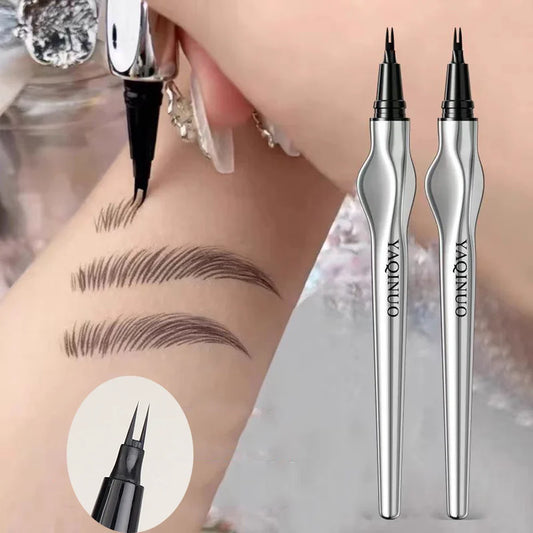2Point Wild Eyebrow Pencil – Long-Lasting Waterproof Thin Liquid Tattoo Brow Pen with Easy Grip, Korean Makeup