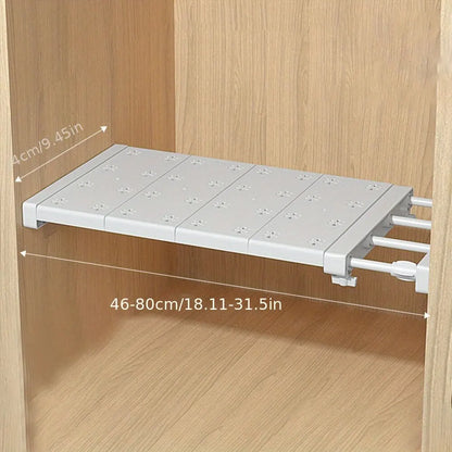 White Expandable Divider Punch-Free | Retractable Layers Board for Wardrobe, Kitchen, and Bathroom Shelf | Dormitory Storage Dividers