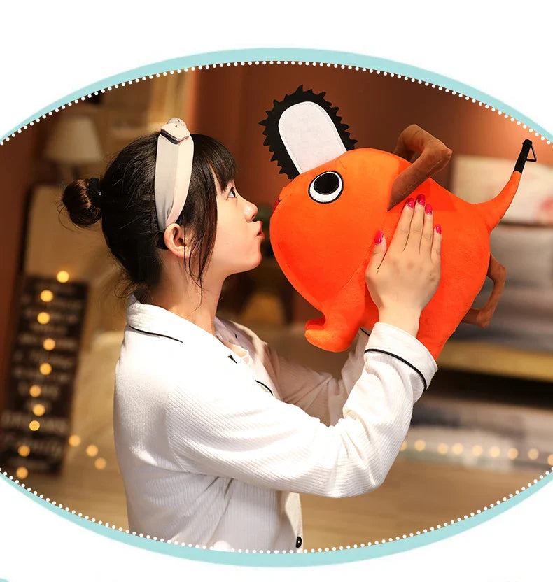 Pochita Plush Doll 10-40cm – Chainsaw Man Anime Soft Toy, Cute Stuffed Cartoon Pillow for Kids & Xmas Gifts