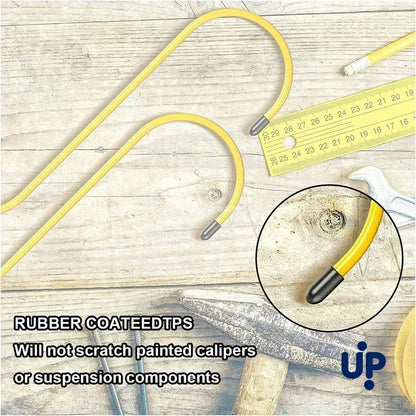 S-Shaped Brake Caliper Hanger Hooks - Universal Auto Tool with Rubber Tips for Brake Pad Replacement