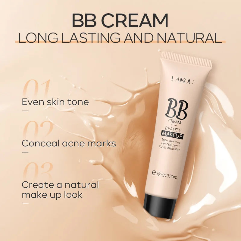 6-Color BB Cream Concealer – 30ml Natural Face Primer & Coverage Foundation