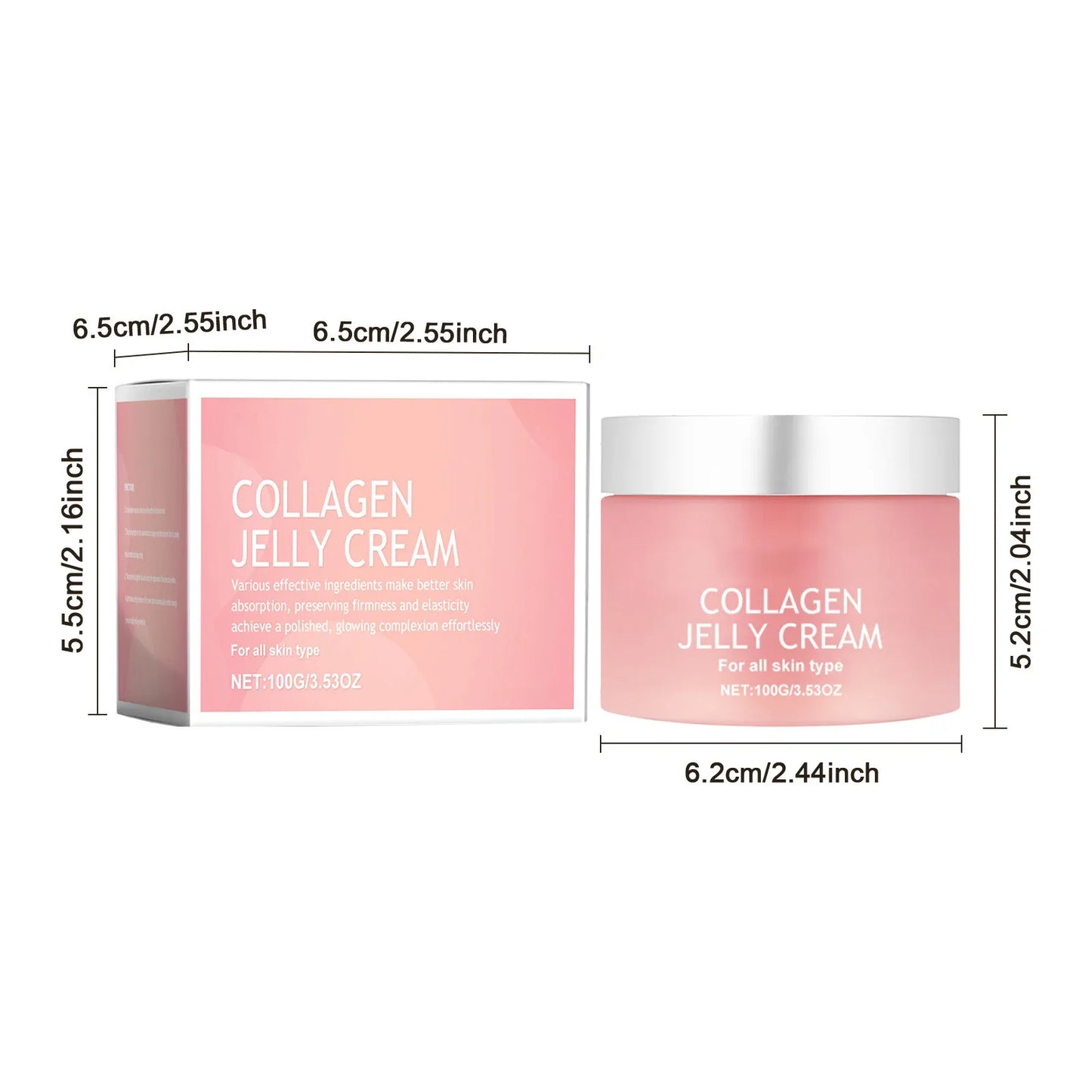100g Collagen Jelly Cream – Anti-Aging, Anti-Wrinkle, Hydrating, and Skin Tightening Moisturizer for Soft, Firm Skin