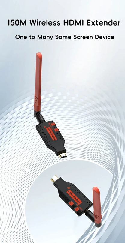 1080P 150m Wireless HDMI Extender – 1 TX to 4 Splitter, Video Transmitter & Receiver for PS4, Camera, Laptop, PC, TV, Monitor & Projector