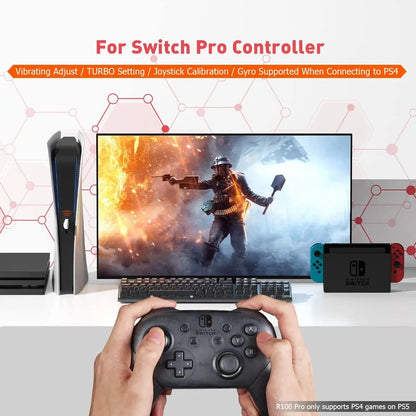BIGBIGWON R100 Pro Wireless Adapter – Compatible with Xbox One, Series X|S, Elite Series 2, PS5, PS4 & Switch Controllers