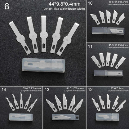 10pcs Non-Slip Metal Craft Knife Blades – Precision Engraving & Cutter Tools for PCB Repair & Mobile Phone Scalpel