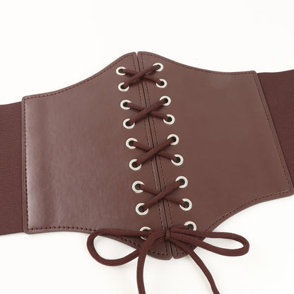 Medieval Wide Leather Armor Belt - Steampunk Waist Costume Accessory for Men & Women, Viking Knight Antique Waistband for LARP & Cosplay