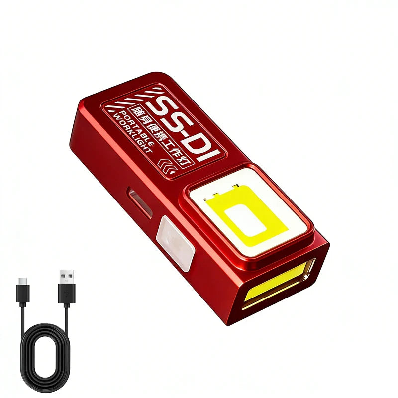 Mini COB LED Flashlight – USB-C Rechargeable EDC Work Light with Clip, Magnet, Waterproof Pocket Torch for Camping & Outdoor Use