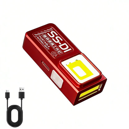 Mini COB LED Flashlight – USB-C Rechargeable EDC Work Light with Clip, Magnet, Waterproof Pocket Torch for Camping & Outdoor Use