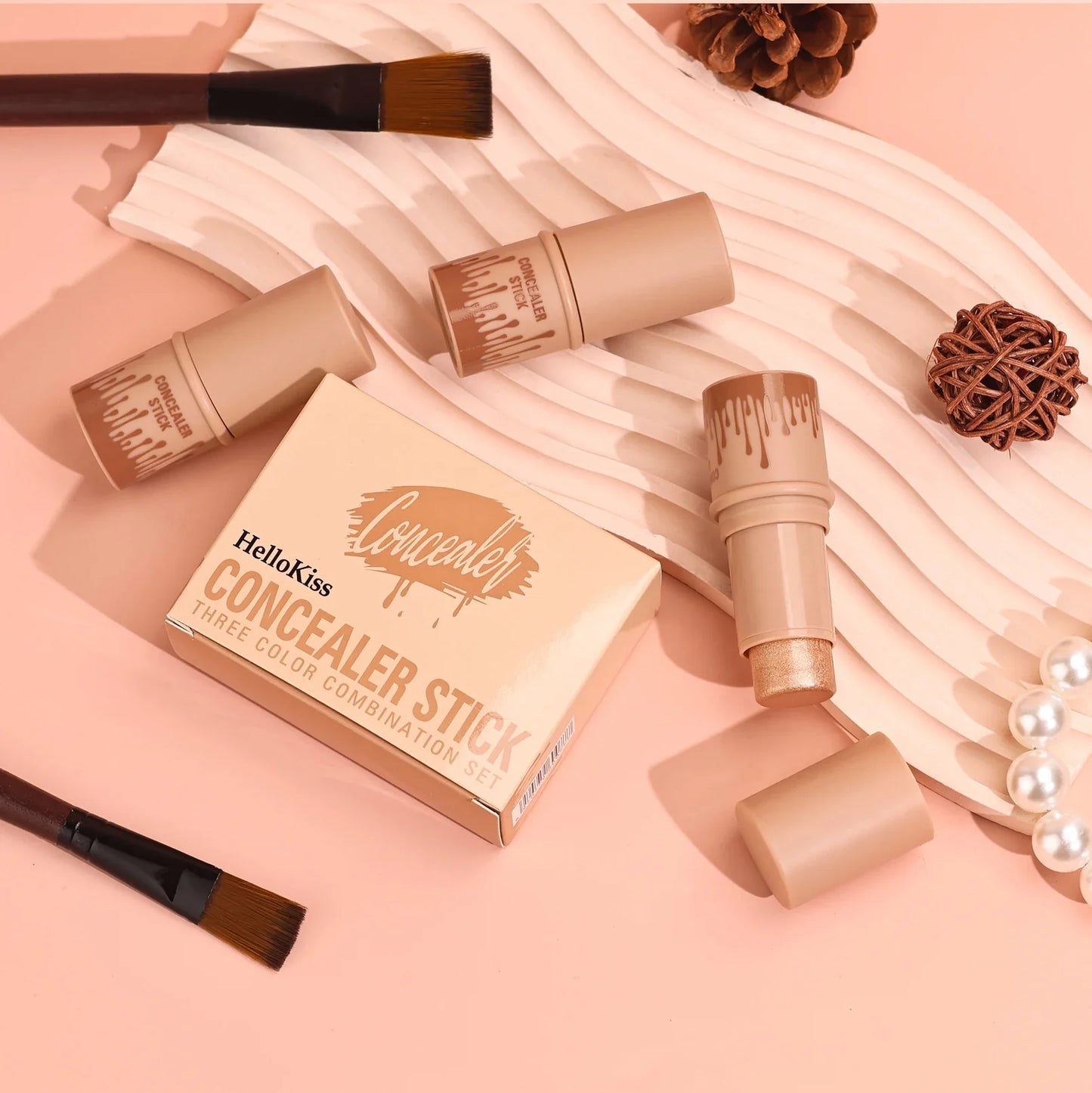 Contour Stick Set – Natural Matte Finish Highlighters & Shadow, Waterproof V-Face Shaping Contour Wand for Face Makeup