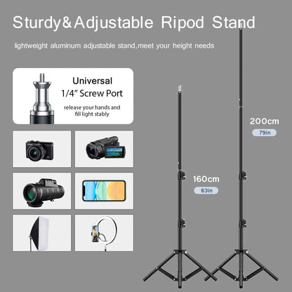 Professional Photography Softbox Lighting Kit – Soft Box with Tripod & E27 Continuous Bulb for Photo Studio