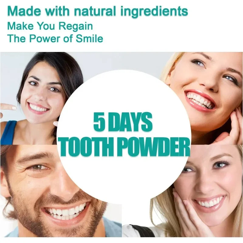 5 Day Teeth Whitening Powder – Removes Plaque & Stains, Deep Cleaning, Fresh Breath & Oral Hygiene Care