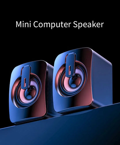 PC Computer Speakers with USB – HIFI Stereo Sound Box & Microphone with LED Light for Desktop