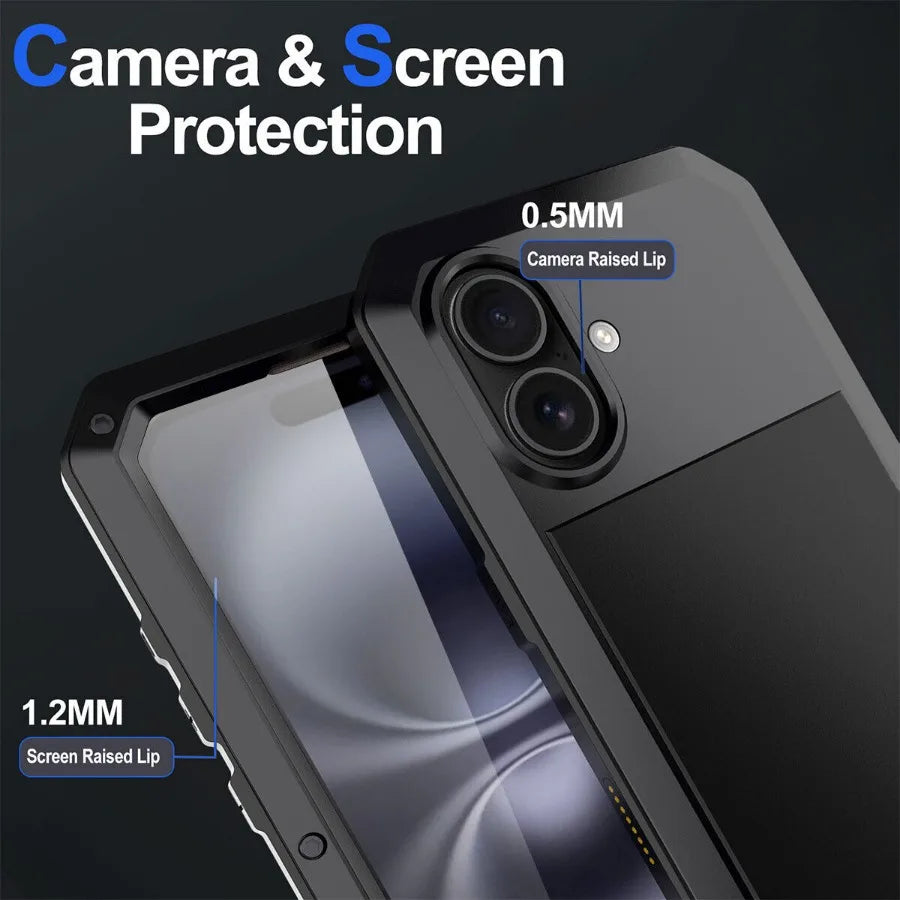 Heavy Tank Doom Hard Metal Phone Case – Shockproof Armor Cover with Gorilla Glass for iPhone 16/15/14/13/12/11 Pro Max/XR/XS/8/7 Plus