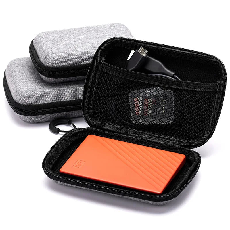 Portable Shockproof Headphone Case – Hard Shell Earphone Bag for Headset, Memory Card & USB Cable Storage