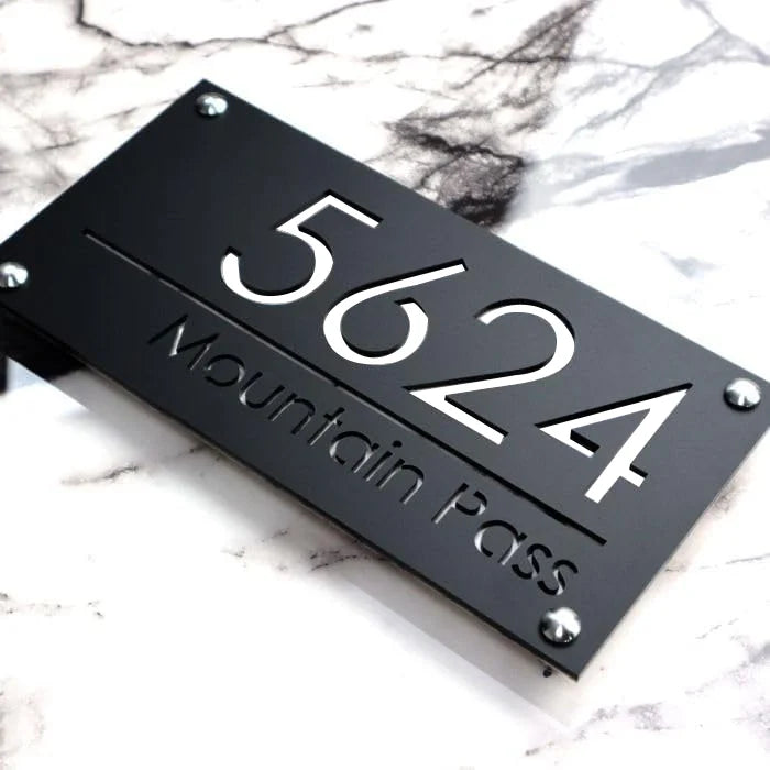 Personalized Large House Numbers Sign – Modern 3D Laser-Cut Acrylic Residential Street Number Plate