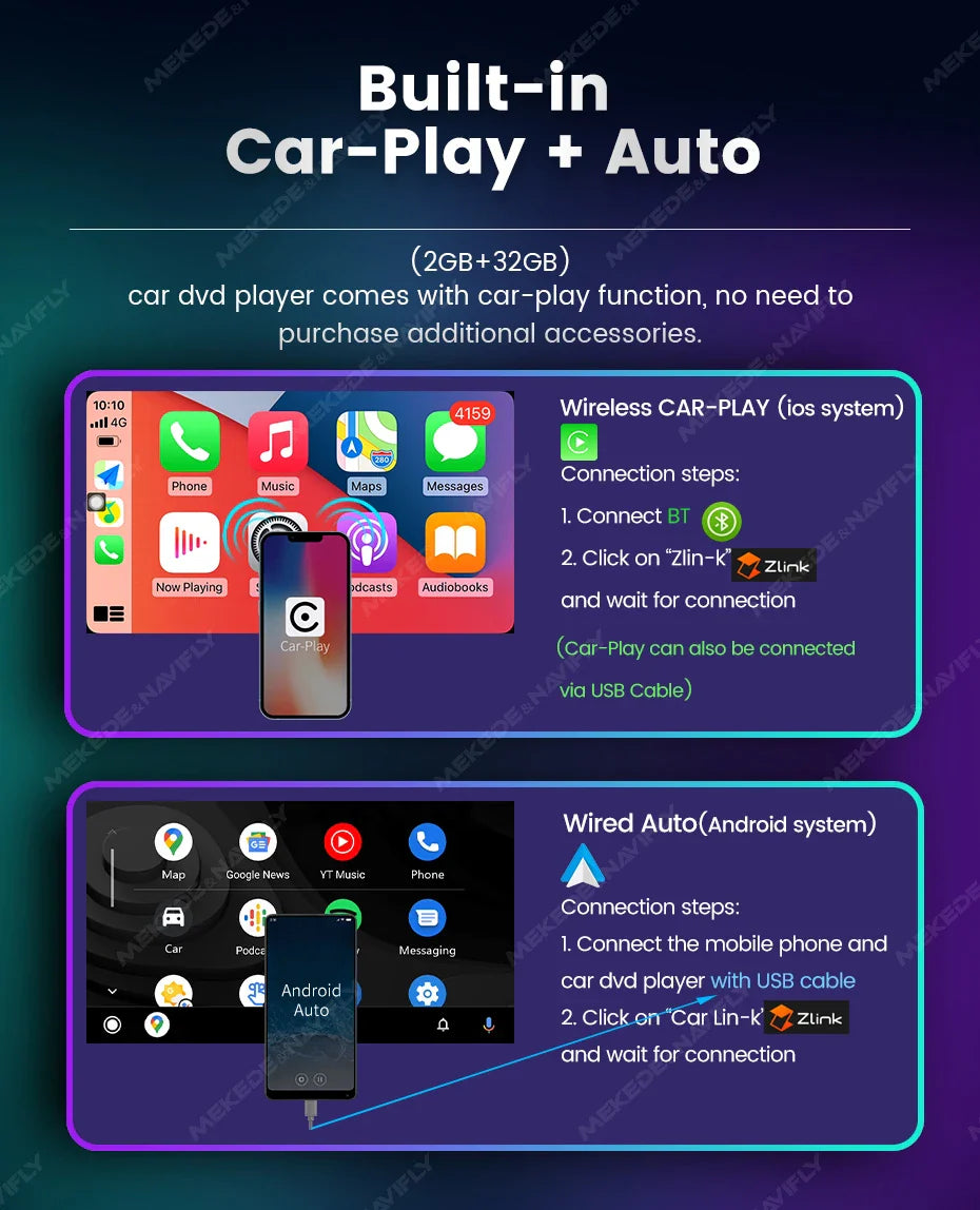 Android 13 Wireless CarPlay Multimedia Player – 7/8/9" IPS Screen GPS & WiFi Car Radio for VW Passat, Golf, Polo, Jetta & Skoda