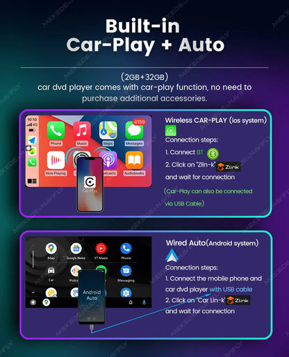 Android 13 Wireless CarPlay Multimedia Player – 7/8/9" IPS Screen GPS & WiFi Car Radio for VW Passat, Golf, Polo, Jetta & Skoda