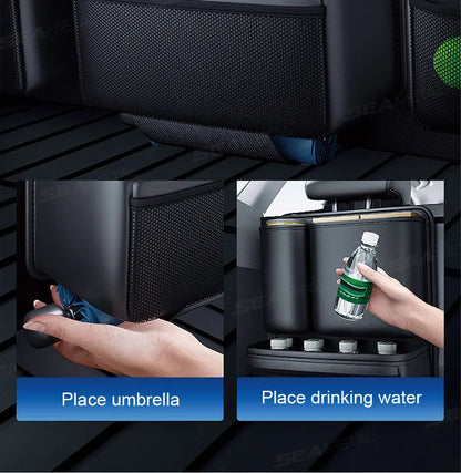 BLALION Car Trunk Leatherette Storage Bag – Detachable High-Capacity Seat Back Pocket Organizer for Jeeps, SUVs & Vans