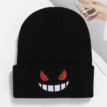 Anime Embroidered Knitted Cap - Unisex Cartoon Hat for Adults & Kids, Halloween Cosplay & Christmas Gift