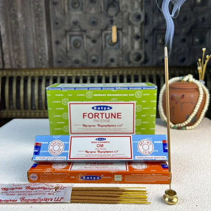 5BOX NAG Champa Indian Incense Set – Satya Handmade Sticks with 6 Aromatic Scents for Home & Meditation