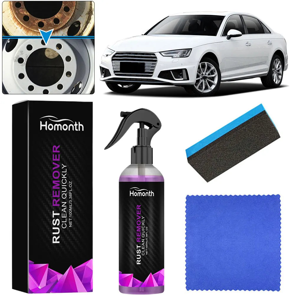 100ml Car Rust Inhibitor & Remover Spray – Derusting Solution for Car Wheel Hubs & Rust Removal Accessories
