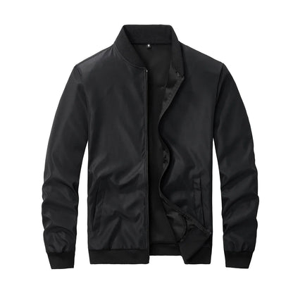 2024 Men's Spring Autumn Jacket – Short Loose Baseball Collar, Solid Color, Business Casual Thin Coat
