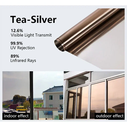One Way Privacy Window Film - Anti UV Reflective Static Cling Glass Tint Vinyl