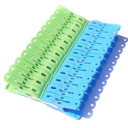 24PCS Plastic Clothes Clips – Strong Load-Bearing Pegs for Hangers, Drying Quilts & Clothes