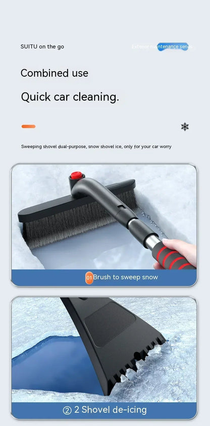 Winter Car Snow Shovel & Ice Scraper – Extendable Detachable Windshield Cleaning Brush Tool