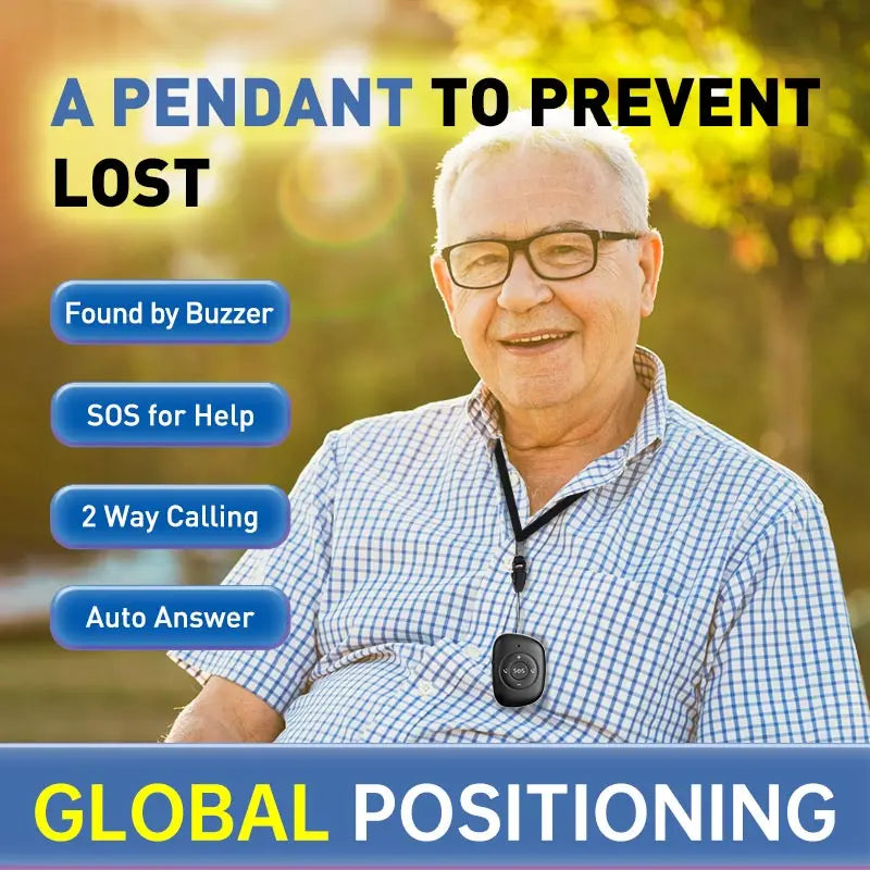 Newest 4G GPS Pendant Tracker – Real-Time SOS Alarm with Fall Detection for Elderly & Kids, Domestic Safety Device, Free App