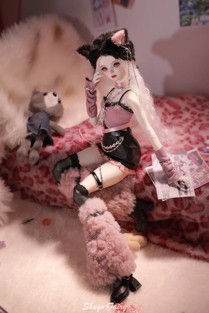 Celia N Y2K Baddie 1/4 BJD Doll – Fullset Pastel Punk Pink Cyber Style, Sweet Honey Girl ShugaFairy Collectible Figure