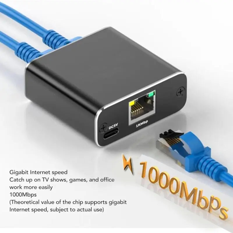 RJ45 Splitter 1-in-2/3/4 Out — 1000Mbps Gigabit Ethernet Network Adapter, Internet Extender & RJ45 8P8C Converter Plug