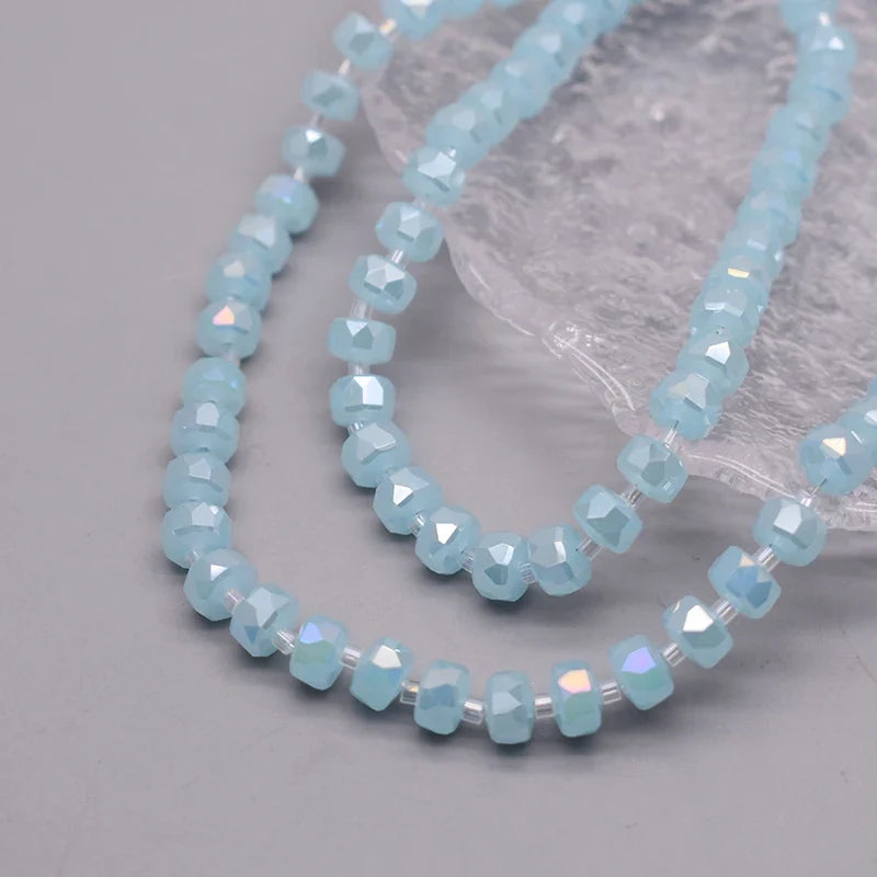 8mm Crystal Glass Beads Set - 30PCS Color Wheel Faceted Round Loose Beads for DIY Jewelry Making & Bracelets
