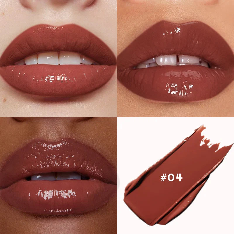 Watery Mirror Lipstick – White, Moisturizing Lip Gloss with Water-Light Shine, Non-Sticky Formula