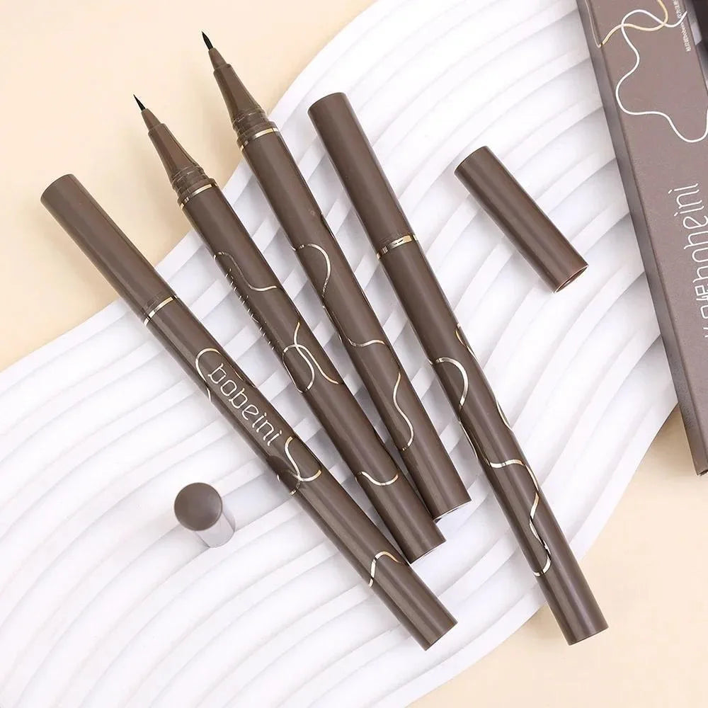 Waterproof Quick-Dry Liquid Eyeliner — Ultra-Fine Matte Black & Brown, Long-Lasting Silkworm Eye Makeup Gift