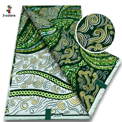 100% Cotton African Wax Print Fabric - Soft Golden Ankara Pagne for Nigerian Fashion & Traditional Wear