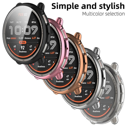 Soft TPU Case for Amazfit Active 2 – All-Around Protective Bumper Cover with Built-In Screen Protector