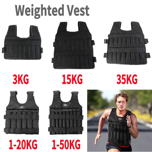 Adjustable Weight Training Vest — 3/15/35kg Fitness Running Jacket for Workout & Jogging