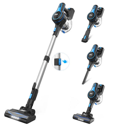 INSE Cordless Vacuum Cleaner – 20Kpa Lightweight Stick Vacuum with 2200mAh Battery for Hard Floors, Carpets, Hair & Car Cleaning