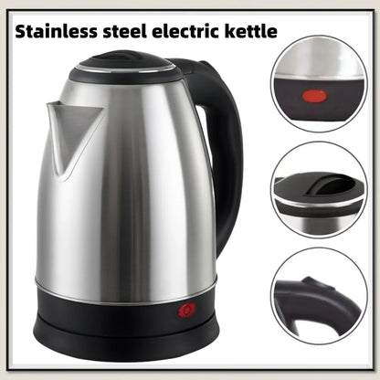 2L Travel Electric Kettle | Stainless Steel Portable Water Boiler for Tea, Coffee & Kitchen