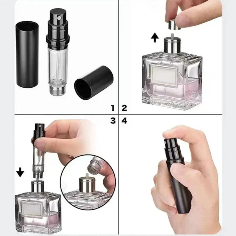 5ml Mini Bottom-Filling Perfume Spray Bottles: Refillable Cosmetic Atomizer - Portable Liquid Container Dispenser