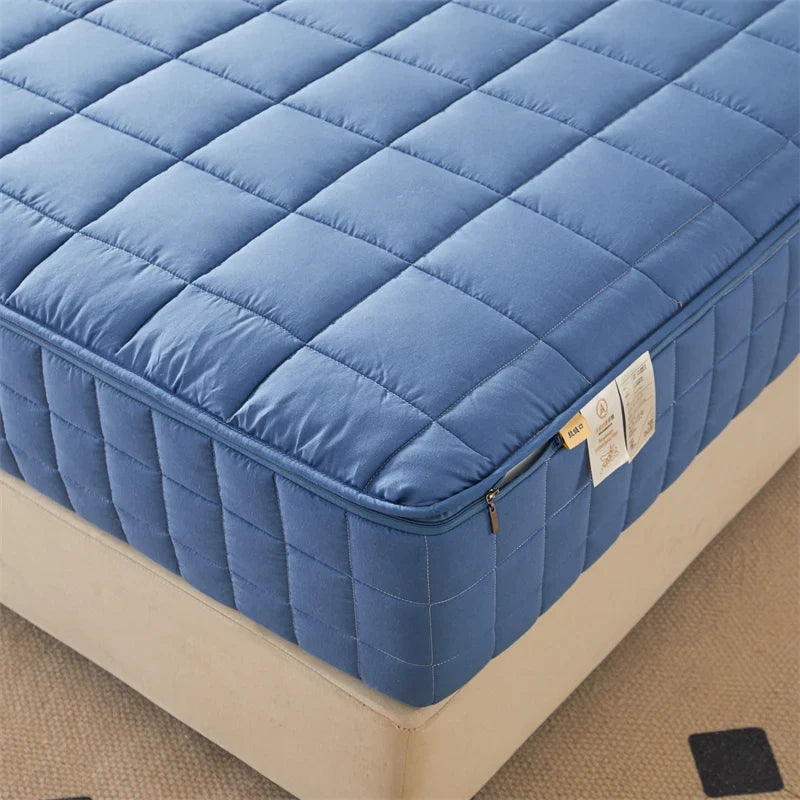 Six Sided Zipper Mattress Cover - Thick Quilted Fitted Mattress Protector Pad with Full Enclosure Customized Size